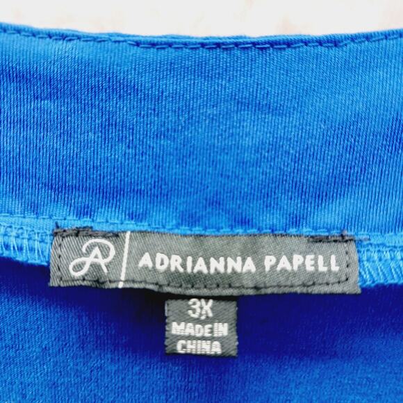 Tunic Tank Top Size 3X Royal Blue Adrianna Papell Embroidered Quiet Luxury Siren - Picture 10 of 10